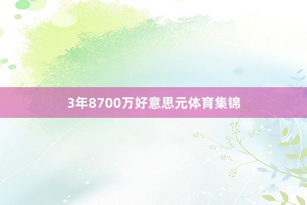 3年8700万好意思元体育集锦