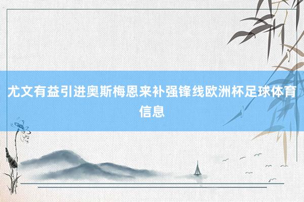 尤文有益引进奥斯梅恩来补强锋线欧洲杯足球体育信息