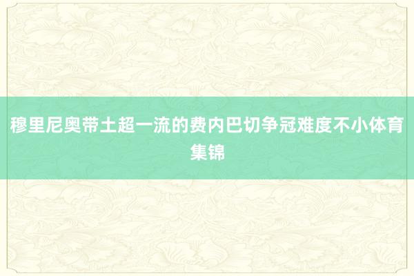 穆里尼奥带土超一流的费内巴切争冠难度不小体育集锦