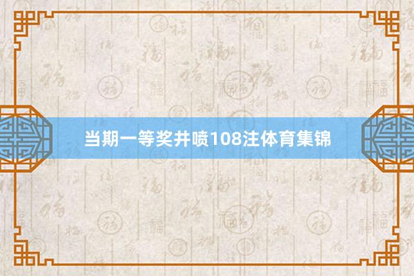 当期一等奖井喷108注体育集锦