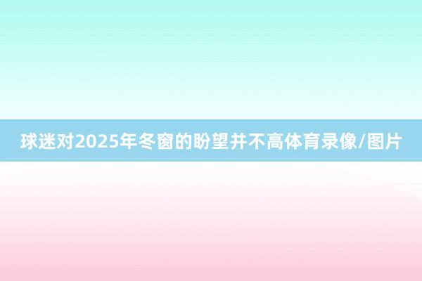 球迷对2025年冬窗的盼望并不高体育录像/图片