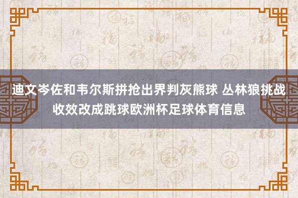 迪文岑佐和韦尔斯拼抢出界判灰熊球 丛林狼挑战收效改成跳球欧洲杯足球体育信息