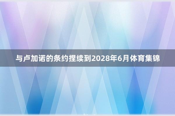 与卢加诺的条约捏续到2028年6月体育集锦