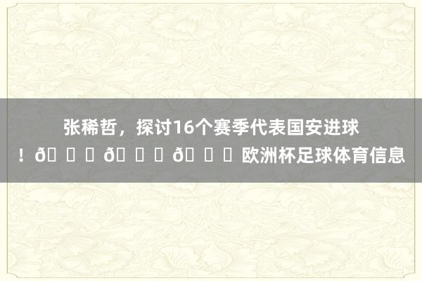 张稀哲,探讨16个赛季代表国安进球!💚💚💚欧洲杯足球体育信息
