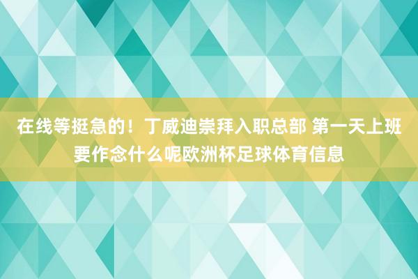 在线等挺急的!丁威迪崇拜入职总部 第一天上班要作念什么呢欧洲杯足球体育信息