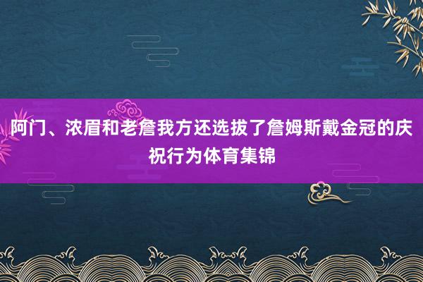 阿门、浓眉和老詹我方还选拔了詹姆斯戴金冠的庆祝行为体育集锦