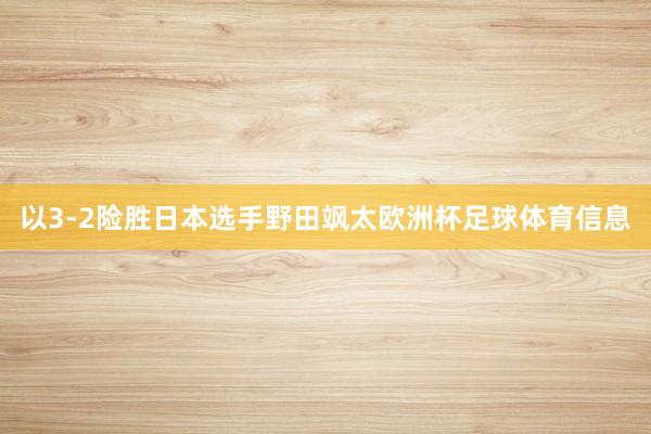 以3-2险胜日本选手野田飒太欧洲杯足球体育信息